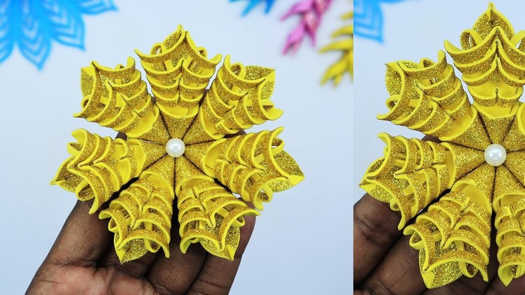 ⭐ Christmas Snowflake 3D Decoration ❄️ DIY Snowflakes Star Glitter EVA Foam
