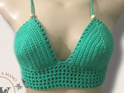 ✨CROP TOP tejido a Crochet |cropped de croché| easy crochet | top tutorial #crochet #toptejido