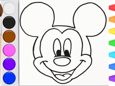 Dibujar y colorear Mickey Mouse - Dibujos para niños.Mickey Mouse drawing for kids