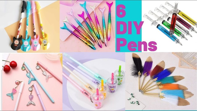 DIY 6 Amazing Pens| Back to School Supplies DIY ideas easy | How to| Paper Crafts | CrazeeCrafts