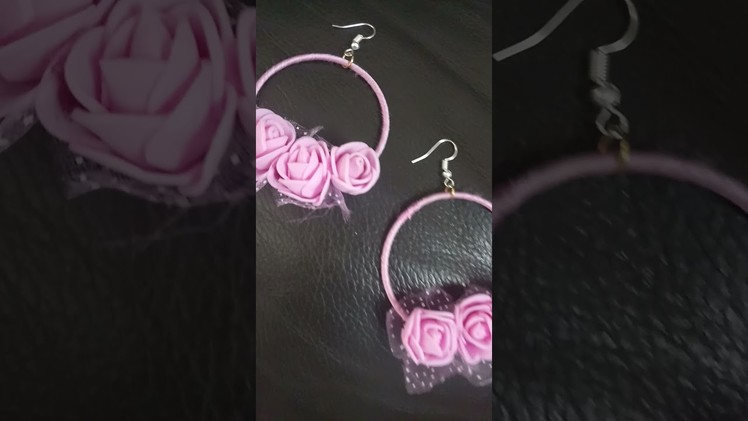 DIY pink rose earrings ???? #dheemedheeme #shorts