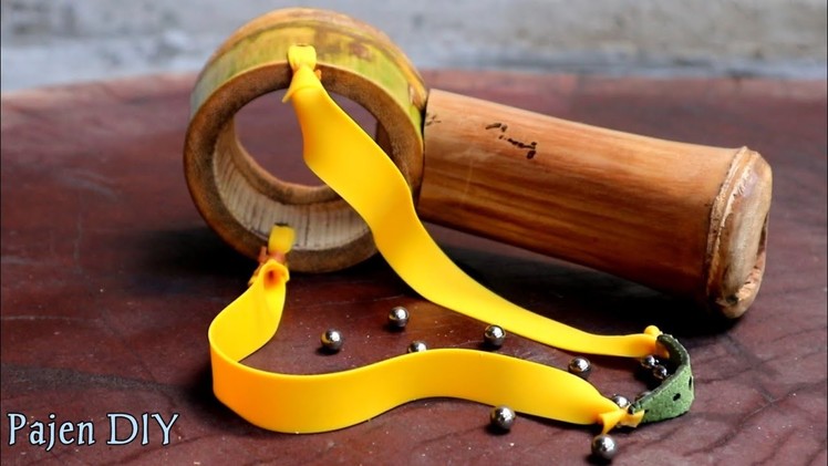 DIY Slingshot - Easy Way To Make A Powerful slingshot from round bamboo