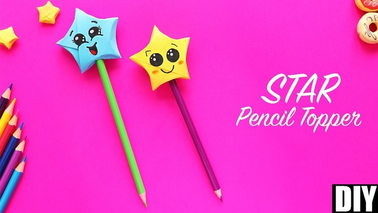 DIY Star Pencil Topper | DIY Pen Decor | Paper Pencil Toppers ⭐️