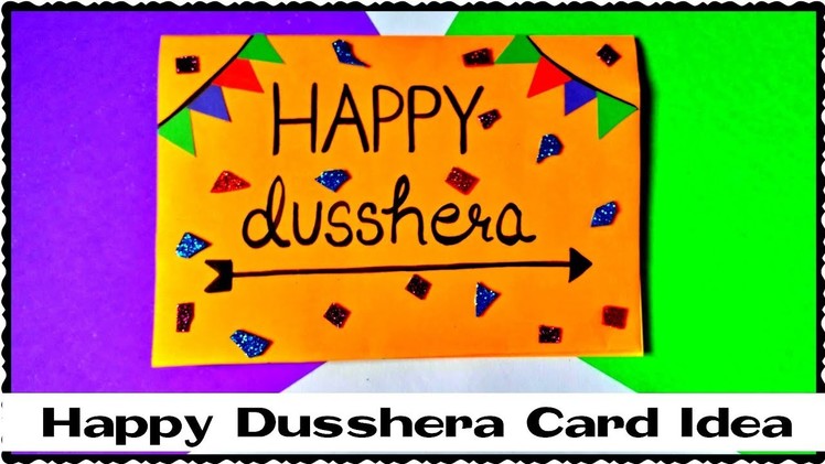 Dussehra Card.Happy Dussehra card idea.Handmade dussehra card.easy dussehra card idea.dussehra card
