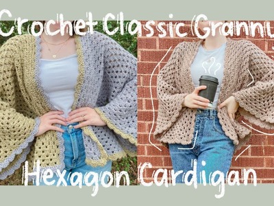 Easy Crochet Classic Granny Hexagon Cardigan | Hayhay Crochet