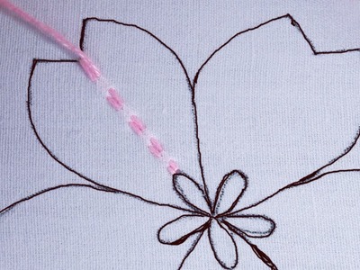 Hand embroidery easy stain running stitch variation beautiful flower design tricky needle work