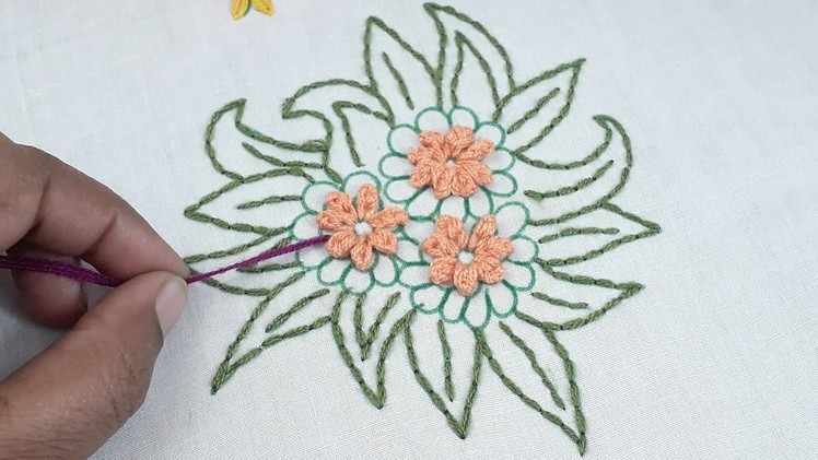 Hand Embroidery Flower Design Amazing Flower Design Idea With Easy Flower Embroidery Tutorial