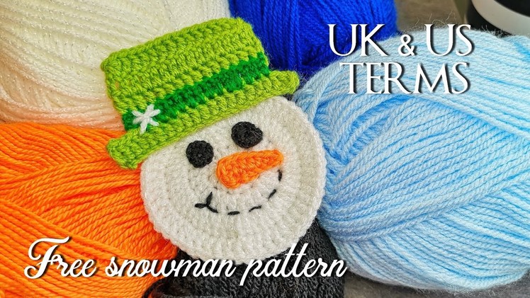 How To Do a ⛄⛄ snowman Christmas decoration – scraps yarn Free Crochet Pattern -  applique crochet
