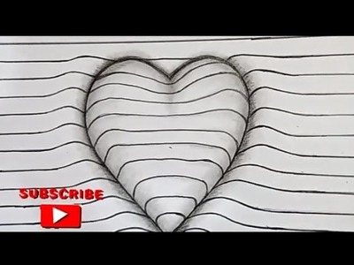 How to Draw 3D Embossed Heart | step by step | Easy pencil Drawing.
