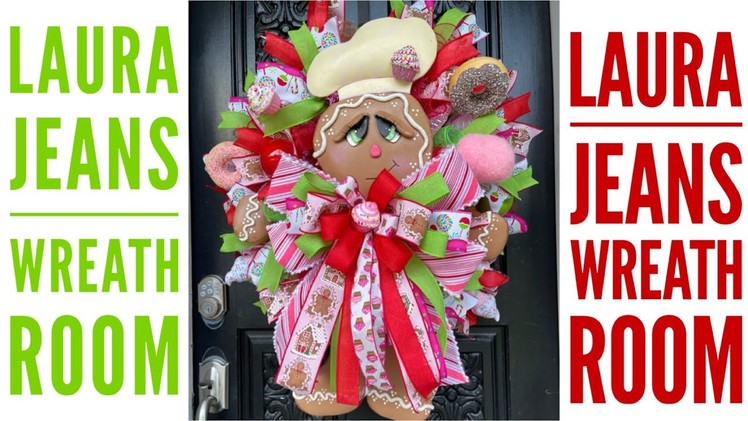 How to make a Gingerbread themed wreath in poof, Ruffles and rolls