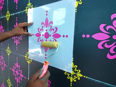 Kayra Decor Reusable DIY Wall Stencil Painting for Home Decoration