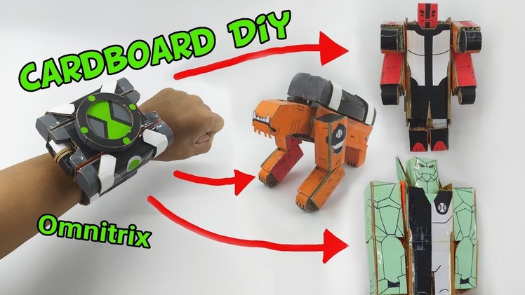 Omnitrix Becomes 3 Alien - Cardboard Diy Ben 10 Classic Omnitrix (Wildmutt, DiamondHead,FourArms)