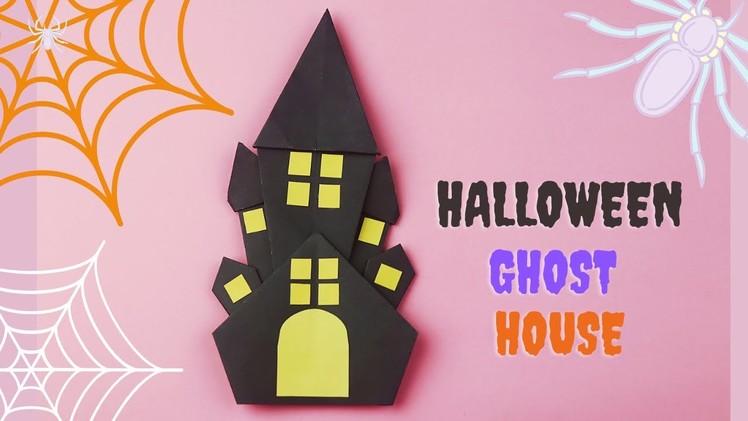 Origami Halloween Ghost House| Halloween Decoration Ideas.Origami Castle Tutorial. Halloween Crafts