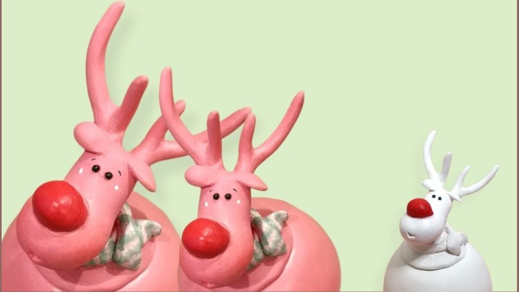 Red Nose Reindeer Jar Easy DIY Clay Craft Gift Idea