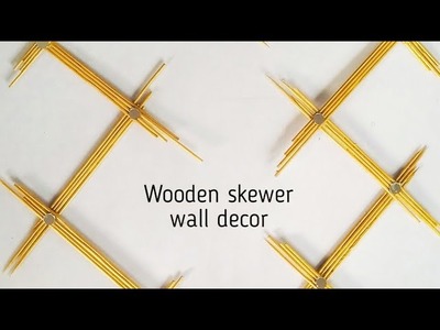 #shorts Simple wall decor idea using bamboo skewers ||Wooden skewers || Diy || Honey and nectar