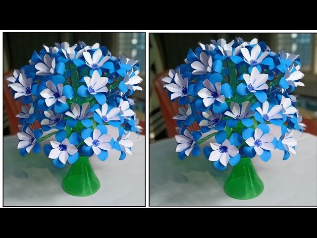 table-decor-craft-ideas-from-waste-bottles-and-color-paper-flower-vase