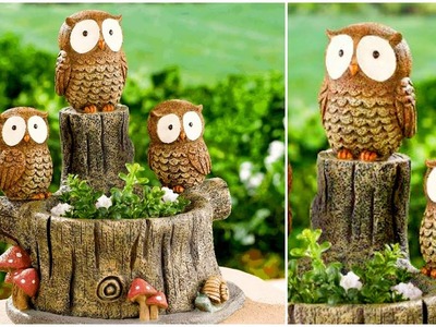 Best out of waste 3 cute Owls planters with plastic bottle | Arush DIY Craft Ideas