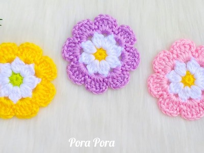 Crochet 8 Petal Flower I Easy Crochet Flower Tutorial For Beginners