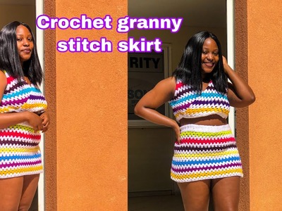 Crochet granny stitch skirt
