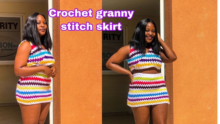 Crochet granny stitch skirt