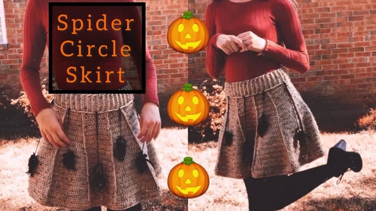 Crochet Halloween Spider Circle Skirt