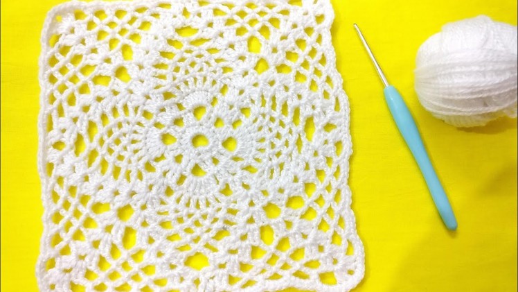 Crochet Pineapple Square ,Pattern For Blankets,Bed Throw,Cushion Covers, Table Mats And More.