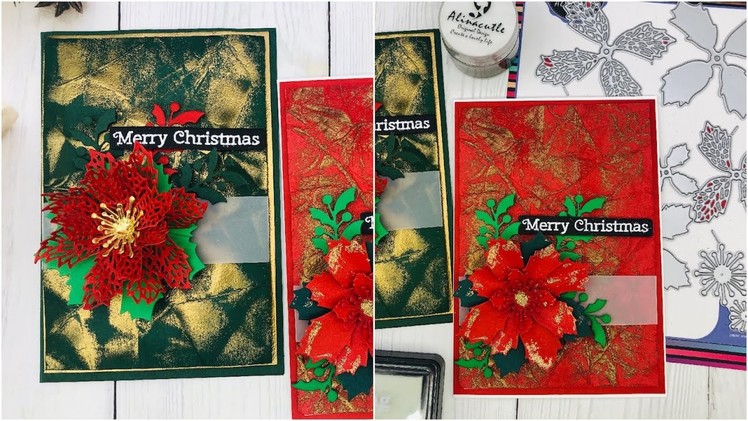 Crumpled Paperstock Technique & Christmas Card Tutorial - #Alinacutle® #AlinaCraft