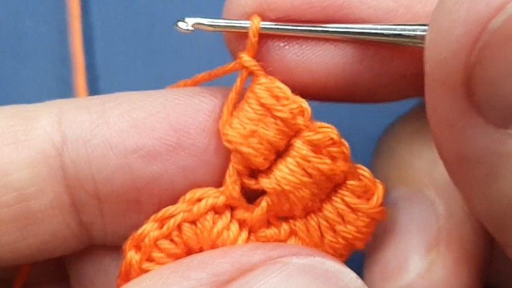 Easy Crochet: How to Crochet a Puff Stitch Flower Motif. Free Crochet Flower Motif pattern. #Shorts