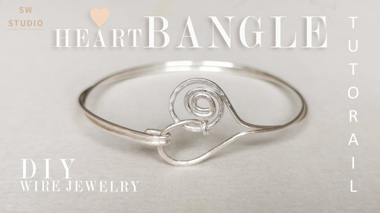 Heart Bangle.Easy Bracelet.DIY Bracelet.Wire Wrap Bracelet Tutorial.How to make