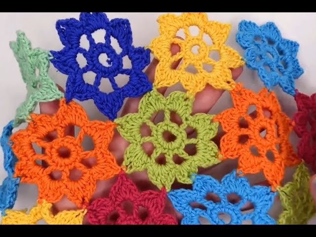 How to crochet colorful flower blanket simple tutorial by marifu6a