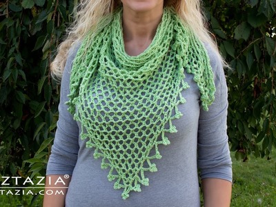 HOW to CROCHET EASY TRIANGLE SCARF - Fast and Easy Crocheted Scarf and Shawl for Gifts by Naztazia