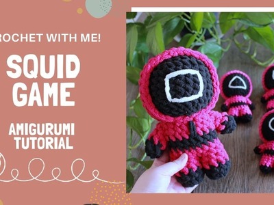 How to crochet Squid Game Pink Soldiers ???? | Crochet Along Amigurumi Tutorial #squidgame