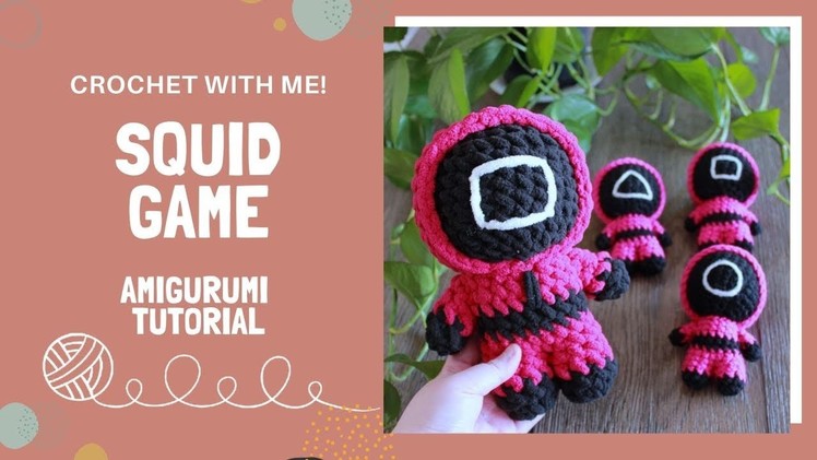 How to crochet Squid Game Pink Soldiers ???? | Crochet Along Amigurumi Tutorial #squidgame