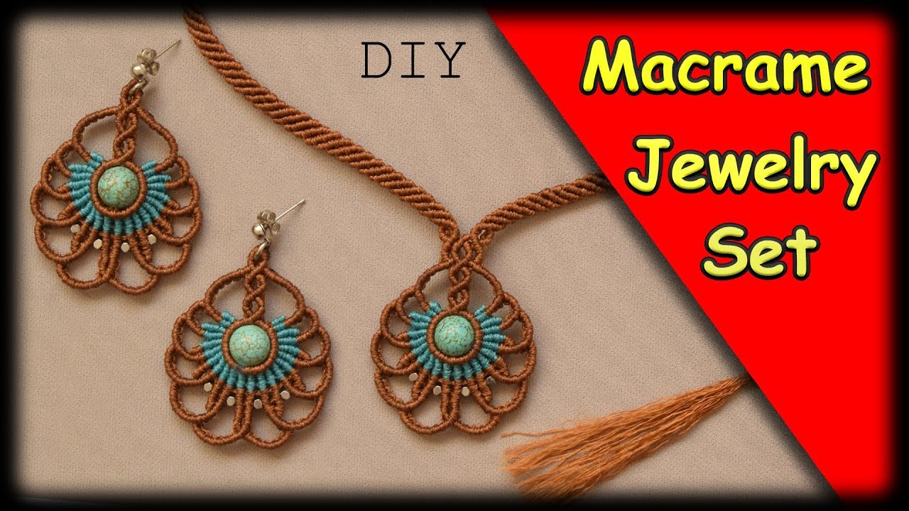 Macrame Tutorial | Macrame Jewelry Set | Macrame Earring and Necklace With Beads | DIY and CRAFTS