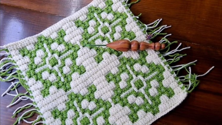 Mosaic Crochet Pattern # 37 - Multiple  24+4 - Work Flat or In the Round  - Left or Right Handed