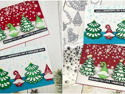 Several Sentiments Stripe Stamps Display & A Christmas Card Tutorial - #Alinacutle® #AlinaCraft