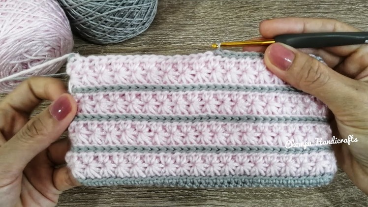 Tutorial crochet phone bag - Star stitch