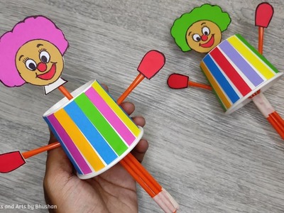 Cute paper cup puppets || DIY paper Joker toy