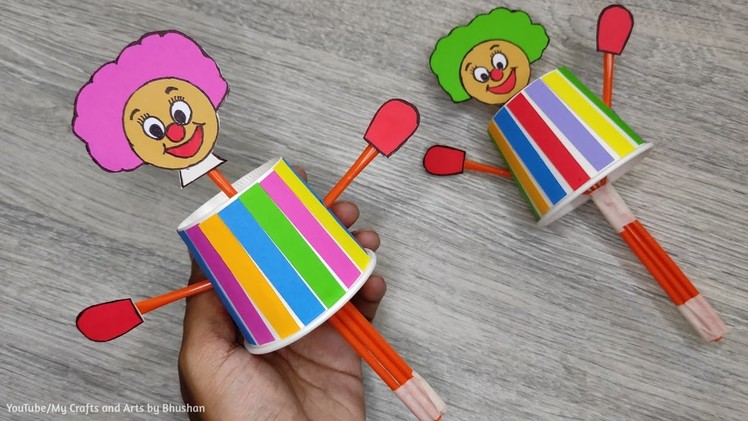 Cute paper cup puppets || DIY paper Joker toy