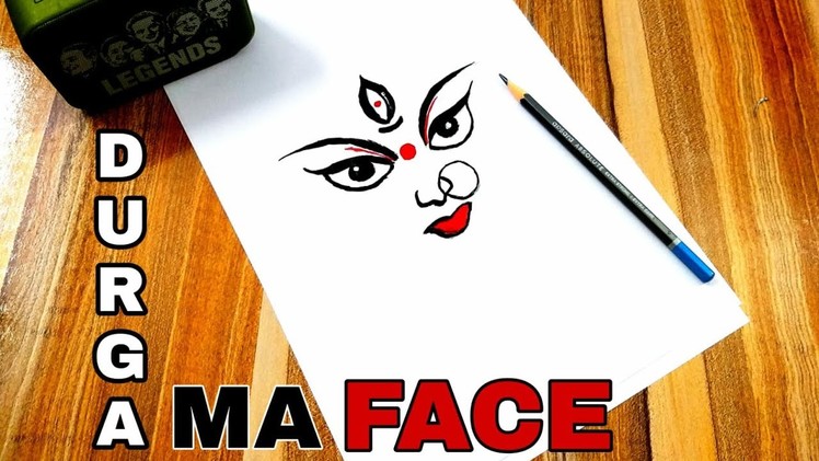 How To Draw Maa Durga Face Step By Step || Easy Durga Ma Painting for Beginner || Easy Tutorial 2021