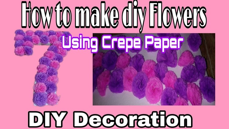 How to make diy flowers using crepe paper. homemade flowers decorations. easy to do by inday salve
