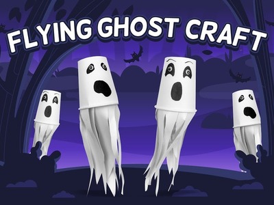 HOW TO MAKE FLYING GHOST CRAFT | PAPER CUP CRAFT | HALLOWEEN CRAFT