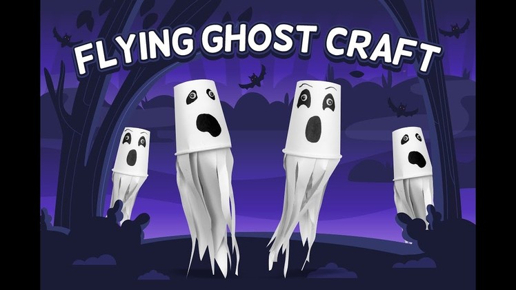 HOW TO MAKE FLYING GHOST CRAFT | PAPER CUP CRAFT | HALLOWEEN CRAFT