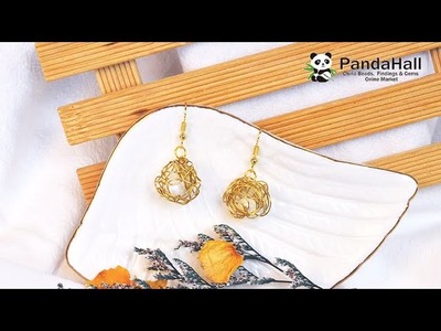 How to make Golden Nest Earrings【Handmade With PandaHall】