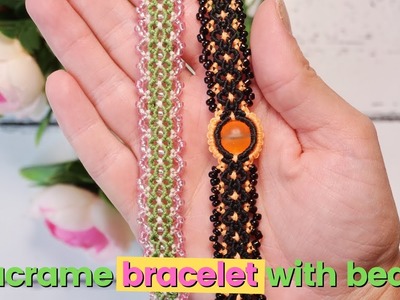 How to make macrame bracelet with beads | Beaded macrame bracelet tutorial