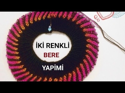 İki Renkli Selanik Bere Modeli. Super easy knitting.  #hat  #knittinghat