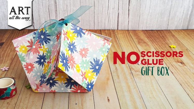 No Scissors No Glue Gift Box | DIY Gift Box |  Handmade | Origami Crafts | Easy Crafts | Gift  Ideas