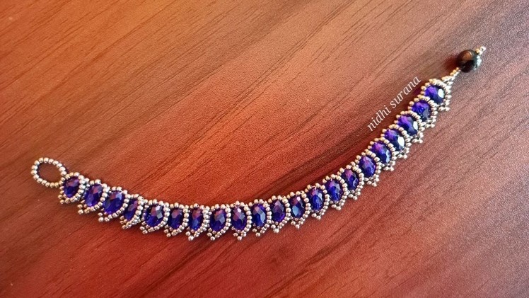 ⚜️Overlap Stitch Tennis Bracelet.Necklace with Teardrop Crystals.Pulsera y collar con cristales.diy
