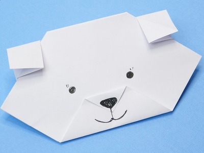 Paper bear Origami bear face Easy paper crafts
