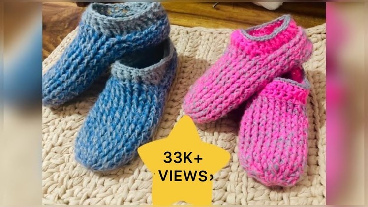 Slipper socks Crochet| step by step crochet| crochet shoes